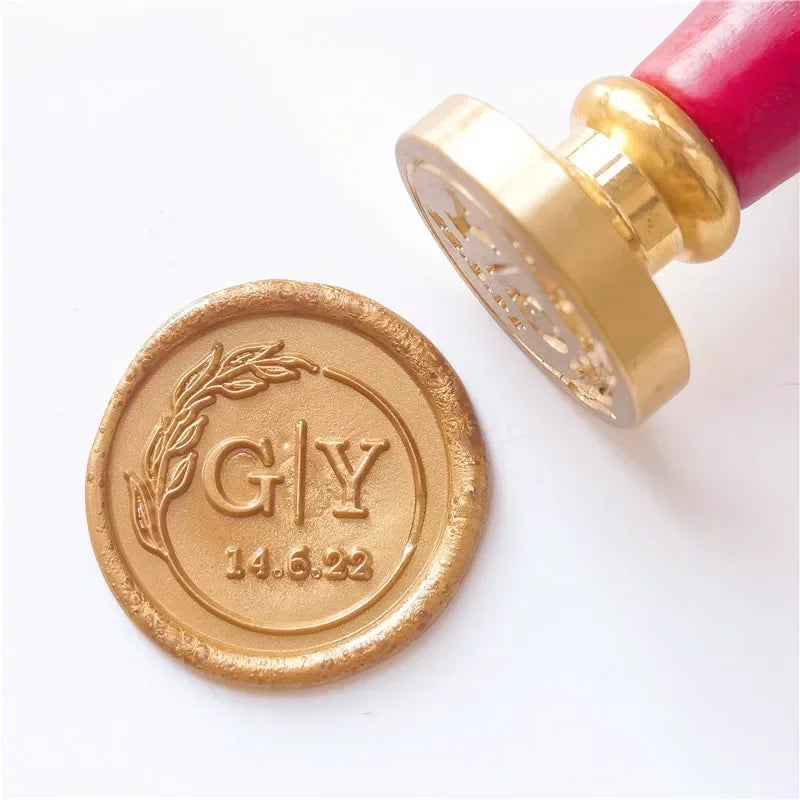 Personalized Wedding Wax Seal Stamp with 2 Initials, Custom Wedding Sealing Wax Stamp Invitation Seal Stamp. Initials Wax Seal