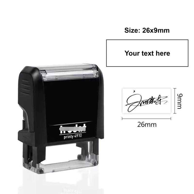 Customizable Self-Inking Rectangular Personalized Name Signature Laser Engraved Rubber Stamp