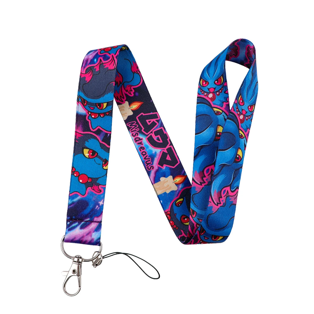Cute Anime Monster Lanyard Card Holder Colorful Neck Strap for Key ID Card Phone Straps Badge Holder Key Ring Accessories Gifts