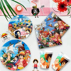 117 Pcs One Piece Party Supplies-One Piece Party Banner Balloons Cake Topper Plates Etc One Piece Birthday Party Decorations