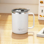 500ml Double-layer Mug 304 Stainless Steel Insulated Coffee Cup With Handle Portable Sealed Water Cup Drinkware For Student Kid
