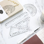 M&G 1 Set Ruler Suit 15cm Straightedge 180 Degree Protractor 45 Degree Triangle Ruler 60 Degree Triangle Ruler Stationery Set