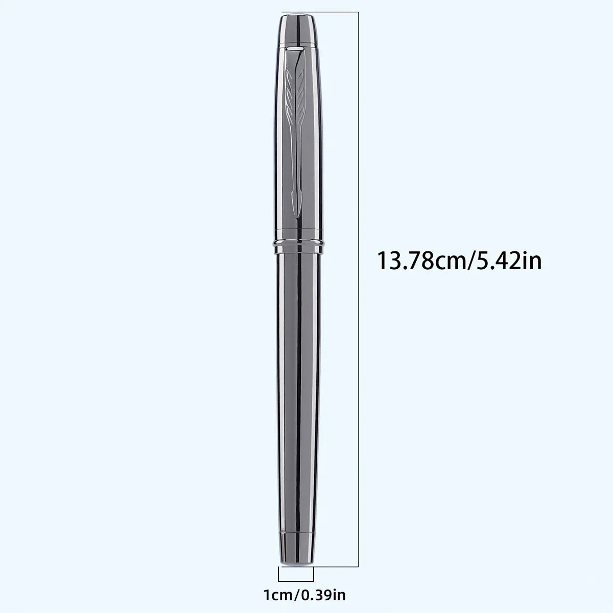 1 Pc Silver Gray High-end Business Fountain Pens, Lridium Pen Tip Medium size 0.5mm.  For School Classroom, Office, Daily Writin