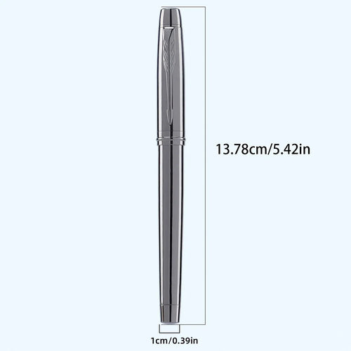 1 Pc Silver Gray High-end Business Fountain Pens, Lridium Pen Tip Medium size 0.5mm.  For School Classroom, Office, Daily Writin