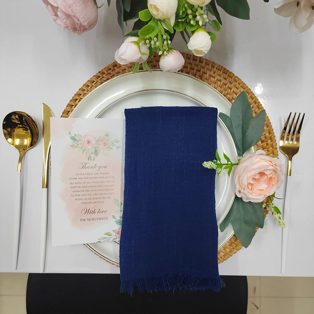 6PCS 43x43cm Dinner Table Rustic Decor Muslin Tea Towels, Birthday Decore Retro Cotton Cheesecloth, Cotton Gauze Wedding Napkins