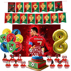 Football Player Theme Party Decoration Soccer Cr&7 Superstar Party Supplies Plate Cup Balloon Banner Paper Backdrop Party Gift
