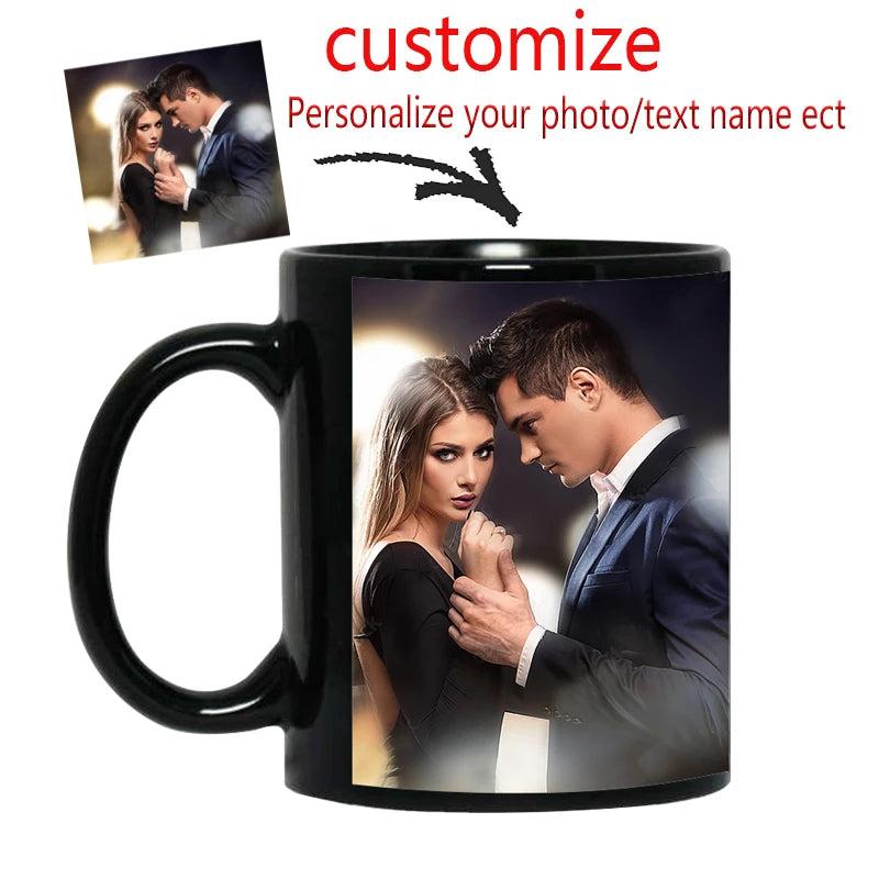 Personalized Your Photo Mug, Custom NAME Logo TEXT Cup, Customize Coffee Mugs, Tea Cups, Mothers Day, Wedding Surprised Gift