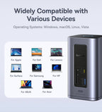 Baseus 12-in-1 USB C HUB to HDMI 4K@60Hz Dual Display USB 3.2 Adapter with RJ45 SD TF PD 100W Docking Station for Window Mac Hub