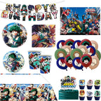 My Hero Academy Birthday Party Decoration Disposable Tableware Cup Tablecloth Balloon Backdrop Cake Topper Baby Shower Supplies