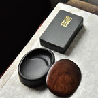 Small Portable Ink stone Chinese Style Calligraphy Regular Script Ink Stone Students Brush Writing Raw Stone She Inkstone