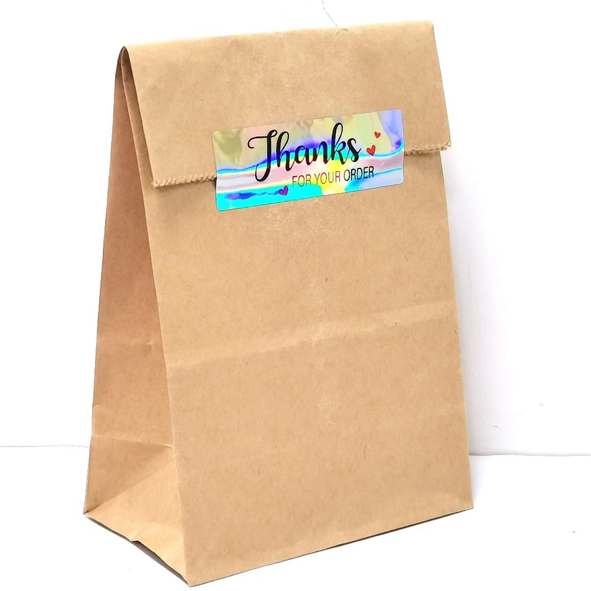 120Pcs 1x3 inch Rainbow Laser Thank You for Your Order Stickers Small Business Stickers Adhesive Labels Handmade Decor