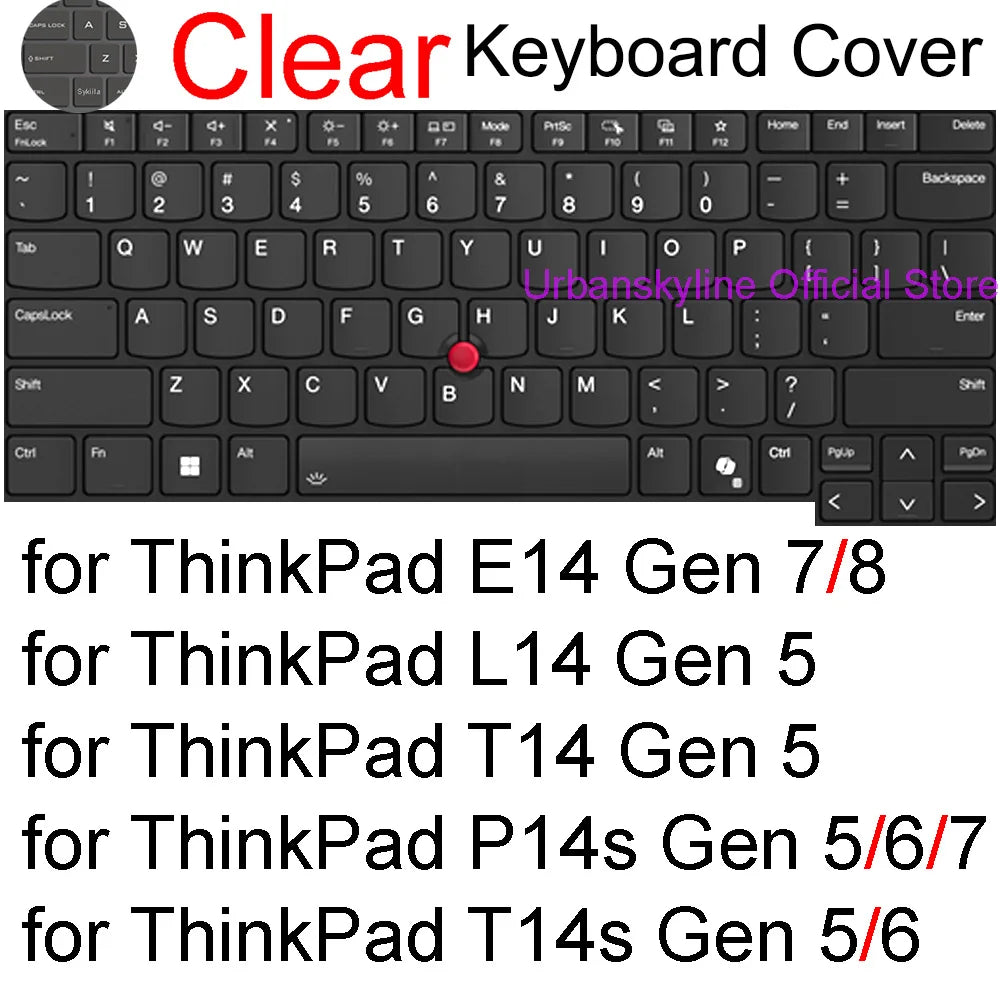 Keyboard Cover for Lenovo ThinkPad 14 X1 Carbon X1 Gen 13 12 11 10 P1 E14 L14 P14s T14 T14s P1 Silicone Protector Skin Case 2025