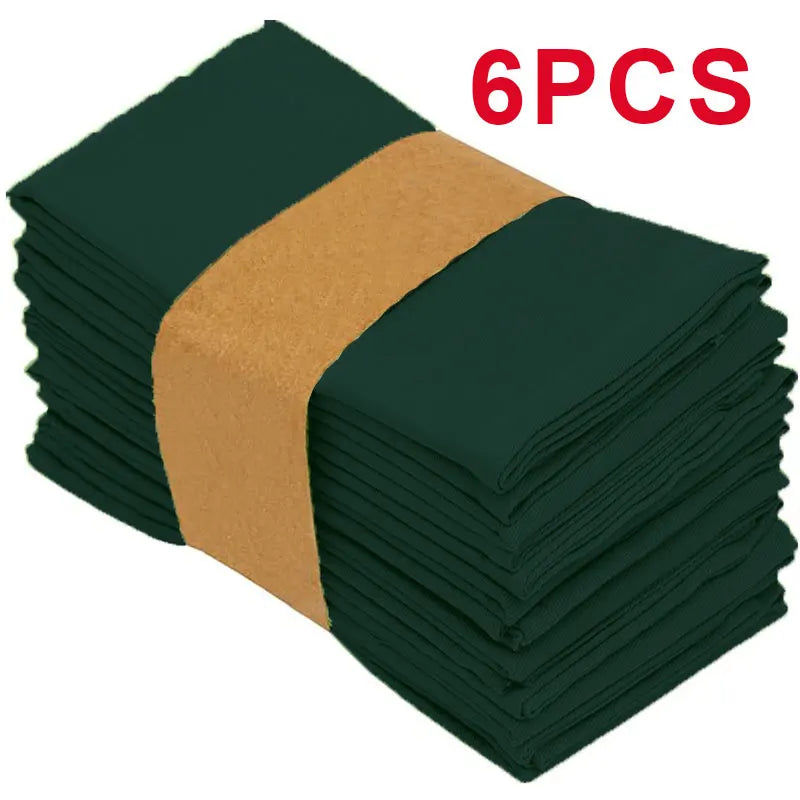 Plain Colour Napkins Durable Polyester Thicken Placemat Reusable for Kitchen Dining  Wedding Decoration