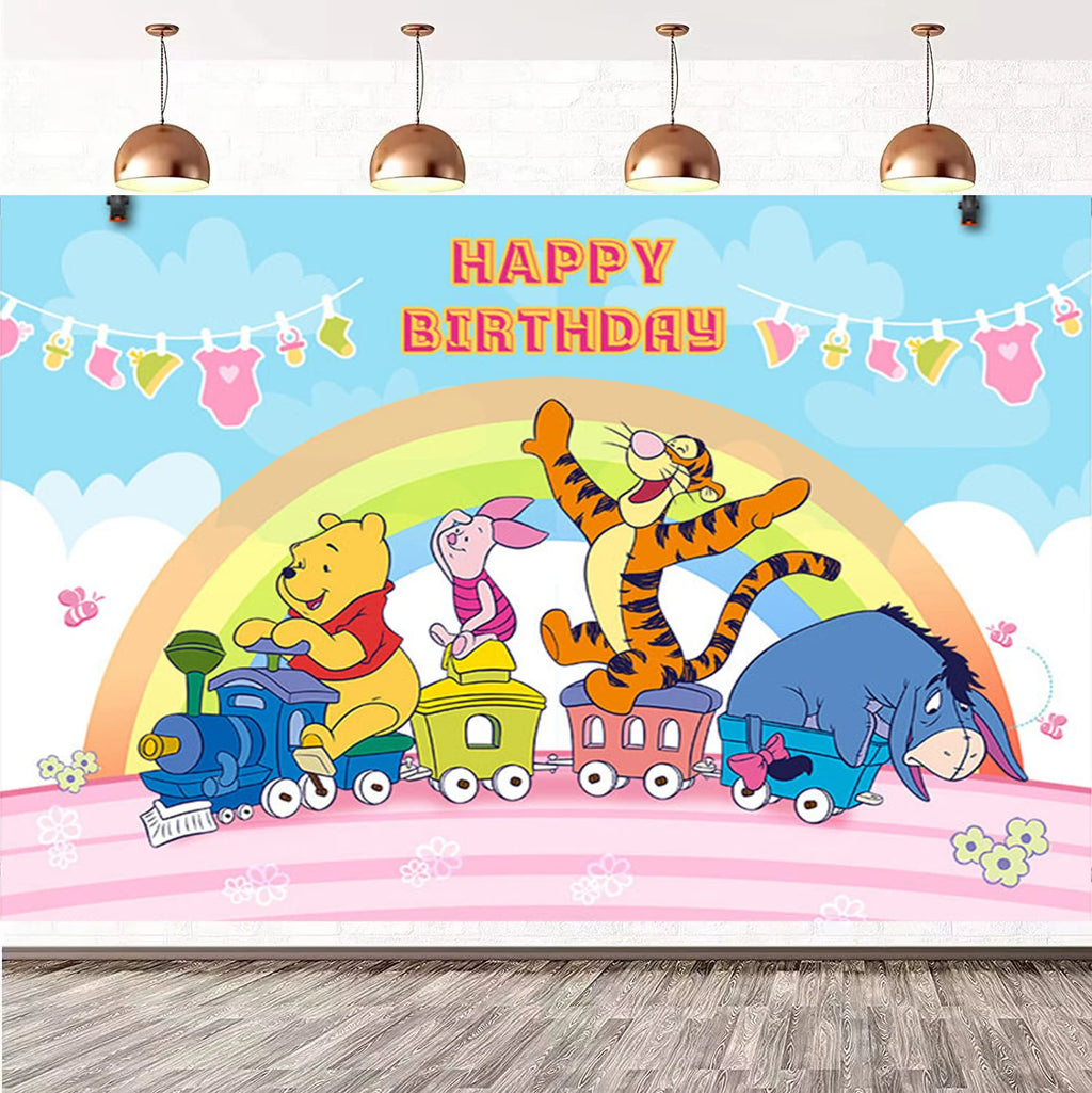 Winnie The Pooh Birthday Party Decoration Plates Napkins Table Cover Balloons Banner Baby Shower Serves 10 Guests Baby Shower