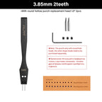 WUTA 3G Leather Punches Head Replaceable Pricking Iron Removable Diamond Olive Round Hole French Style Chisel DIY Craft Tools