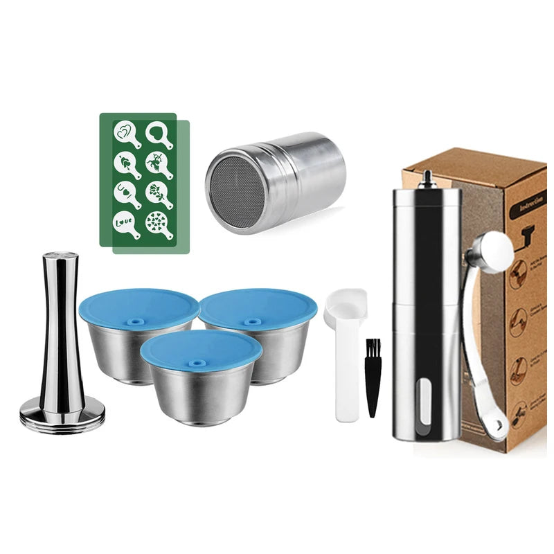 Refillable For Dolce Gusto Capsule Silicone Sleeve Stainless Steel Metal Dolci Gusto Coffee Maker Coffee Scoop Tamper i Cafilas