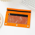 Double Zipper Pen Bag 3 Rings Binders Pencil Case File Bag Pencil Box For Erasers Rulers Markers Storage