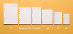 High Quality Ring Binder Notebook A5 Personal A6 A7 A8 Size Insert Refills Loose Leaf Spiral Diary Planner Inner Core 100g Paper