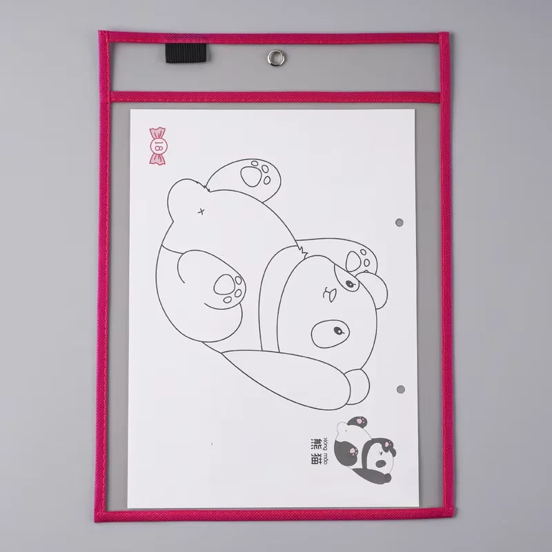 File Set Hanging Set Storage Bag Pet Transparent Dry Erase Bag Document Holder Clear Plastic Organizer Pouch