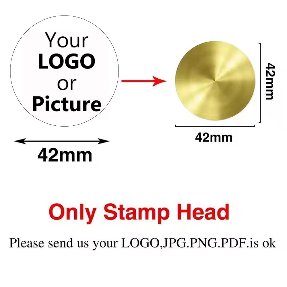 Custom Brass Wax Seal Stamp Personalized LOGO 25/30/40/50mm Round/Square Wax Sealing Head For Wedding Invitation Card Decor Seal