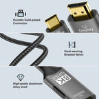 8K USB C to HDMI 2.1 Cable Adapter  8K60Hz Type C to HDMI Cable for Thunderbolt 3 Compatible with MacBook Pro  IPad pro  Laptop