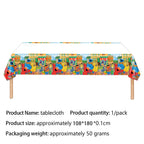 Cartoon SEsame-Streets Birthday Party Set Supplies Kids Disposable Tableware Balloon Cake Topper Banner Plates Decoration