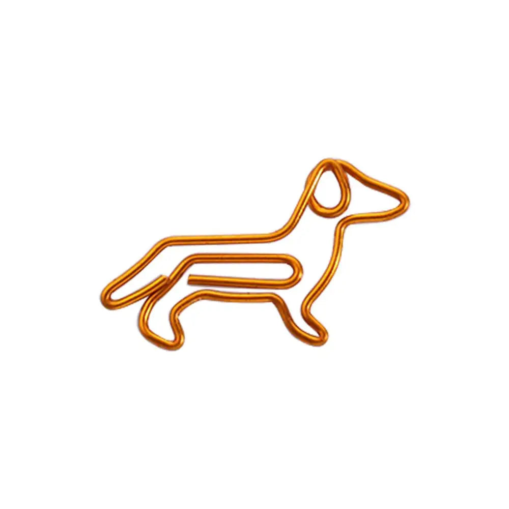 1 Pack Golden Dachshund Paper Clips Cartoon Creative Animal Special-shaped Bookmark Clip Paper Clamps