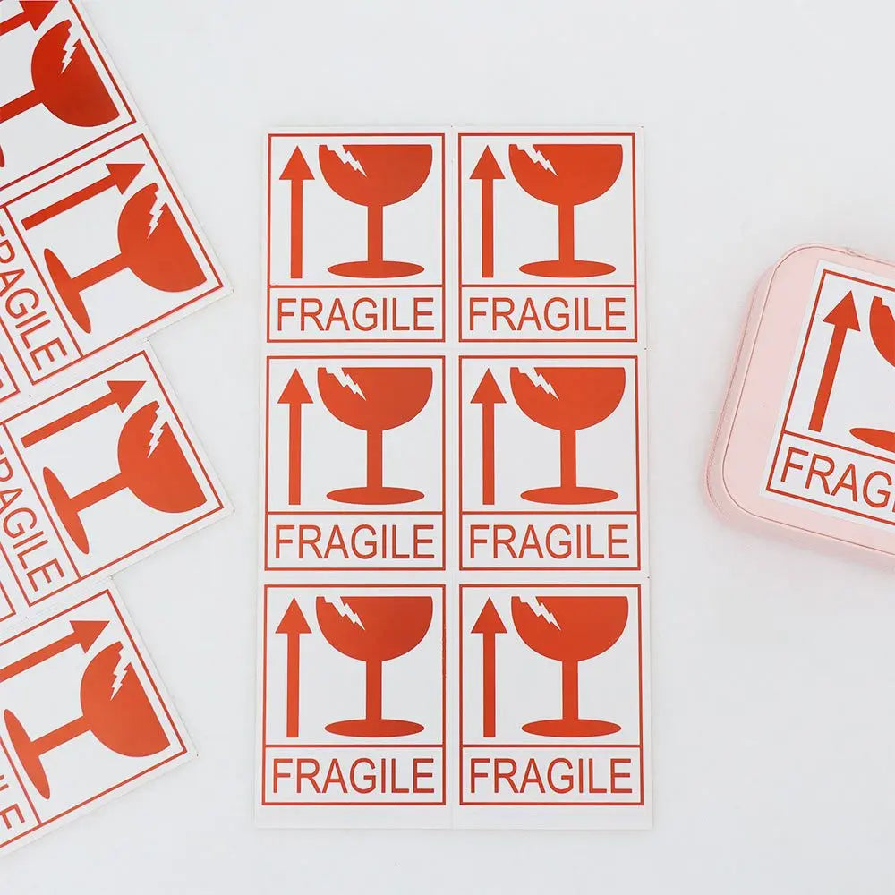60pcs/lot Fragile Warning Label Sticker Hazard Warning Sign Handle With Care Keep Express Label Adhesive