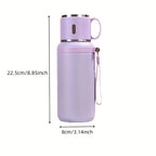 316 Stainless Steel Insulated Water Bottle with Cup Portable Vacuum Flask for Outdoor Activities Handheld Tumbler Keep 24Hr Cold