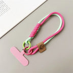 INS British Style Contrasting Woven Phone Lanyard Short Handheld Trendy Phone Case Wrist Rope Doll Luggage Pendant Hanging Rope