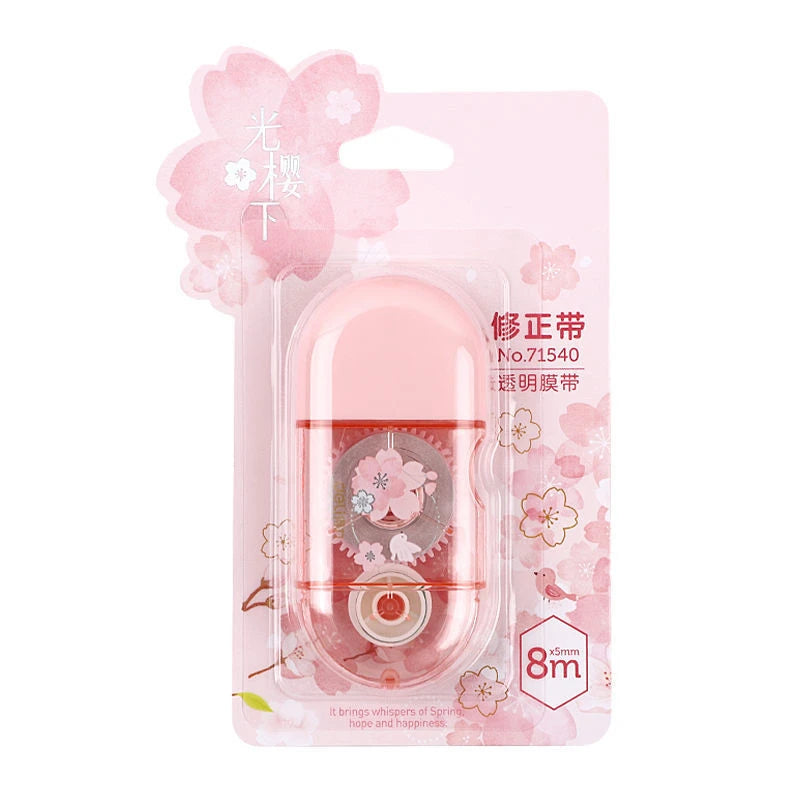 1Pcs School Supplies Sakura Correction Tape Cute Small Portable Small Fresh Students with Large Capacity kawaii Correction Tape
