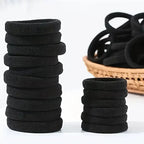 10-100pcs New Women High Elasticity Black Headband Hair Accessories Lazy Tie Hair Sturdy and Durable High Ponytail Rubber Band