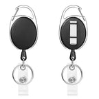 1 Pcs Aluminum Alloy Card Cover Case Bank Business Work Card Holder with ABS Retractable Badge Reel Credit ID Card Badge Bag