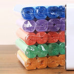 5 Rolls Flat Top Plastic Garbage Bags Pre-cut Disposable Color Trash Bags Household Waste Bin Liners For Kitchen Bathroom Office