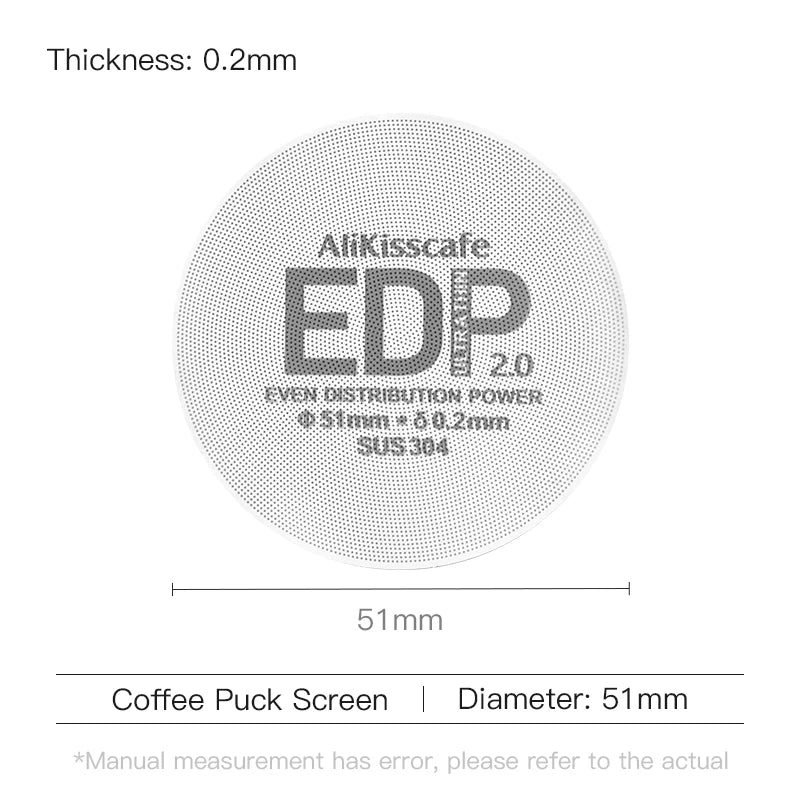 Alikisscafe Espresso Puck Screen 0.2mm Thickness 51mm 53.5mm 58.5mm Reusable Stainless Steel Heat Resistant Mesh Barista Tools