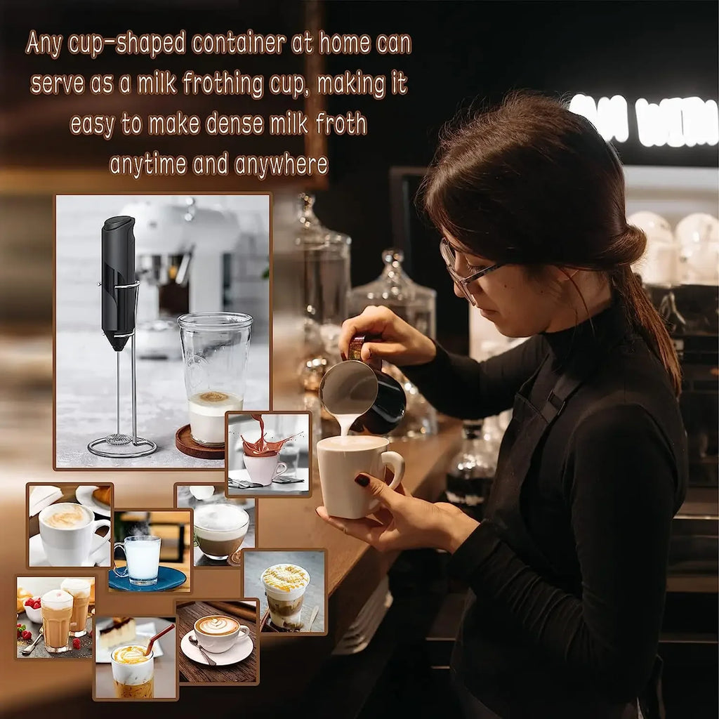 Wireless Electric Coffee Frother, Portable Stirrer, Battery Powered Mini Frother, Egg Beater, Cream Frother