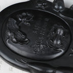 Carving Ink Stone Lotus Shaped Natural Calligraphy Rock Grinding Inkstone Plate Chinese Painting Calligraphie Strong Ink Inkslab