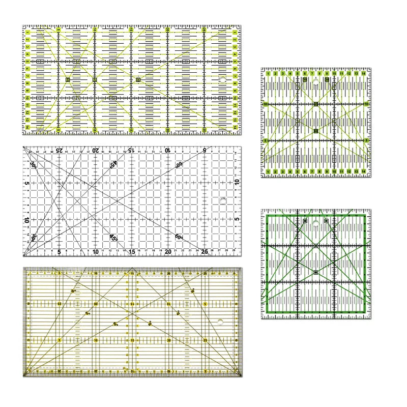 15*15 cm, 30*15 cm Patchwork Ruler - Set of Quilting Tools - High-Quality Acrylic Material - Transparent Ruler - School Supplies