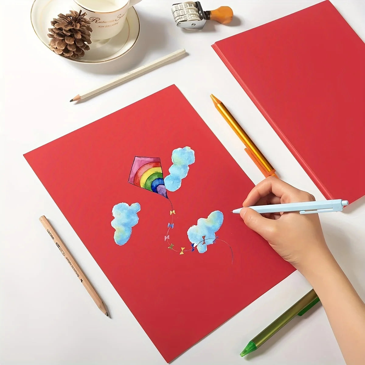 Red Blue Green Colored Cardstock Thick Paper  A4 250GSM Cover Card Stock for Crafts and DIY Decorations, Weddings Cards Making