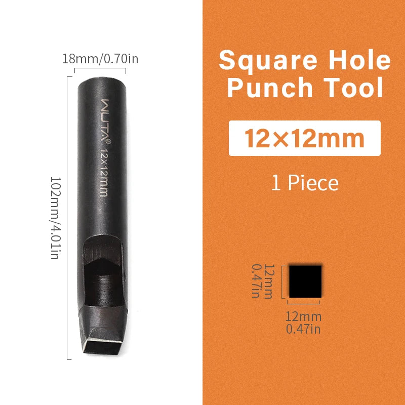WUTA Basic 1pc Square Leather Punch Rectangle Hollow Oblong Hole Puncher Belt Strap Watch Band Cutter DIY Craft Leather Tools