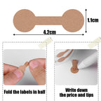 500Pcs/Roll Portable Jewelry Price Tag Brown Self Adhesive Barbell Stickers DIY Necklace Tool Ring Bracelet Exhibitor Packaging