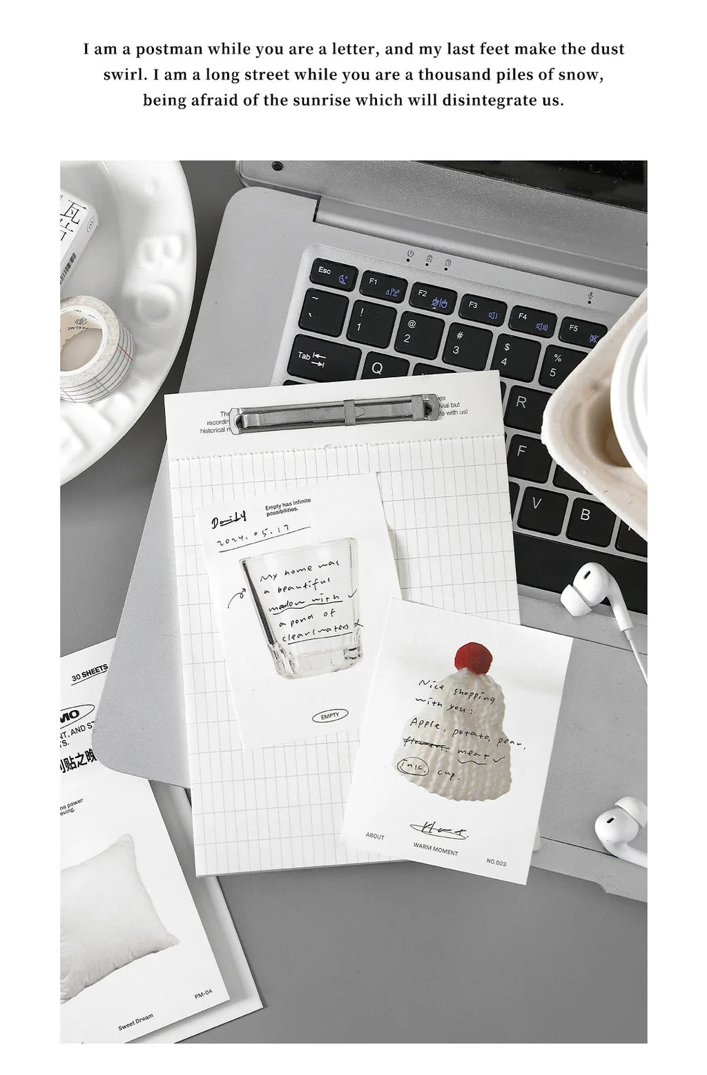 30sheets Fluffy Daily Series Notes Simple Ins Style Check-in Planner Student Notes Message Paper