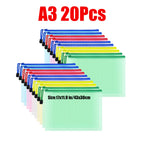 Zipper Documents Bag A4/A5 Plastic Folders A3 Transparent Waterproo File Organize Storage Bag School Office Stationery Supplies