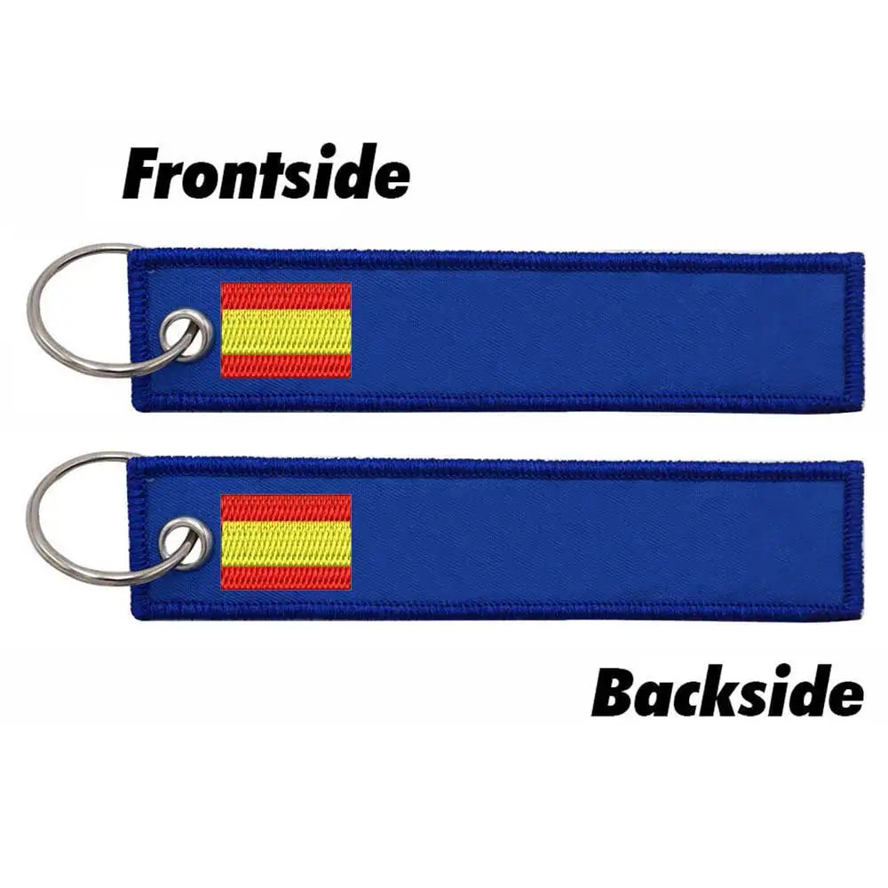 Personalized Keychain Customize Text Tag Double Sided Military Flag Embroidery for Motorcycles Cars ATV Scooters