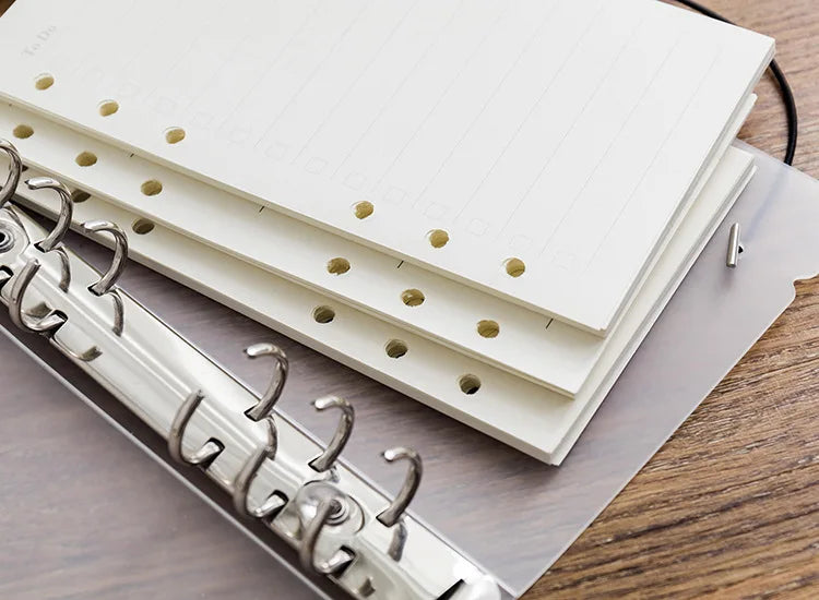 A6 40Sheets Loose Leaf Notebook Refill Spiral Binder Inner Page Grid Blank Line Diary Agenda PlannerSchool Stationery