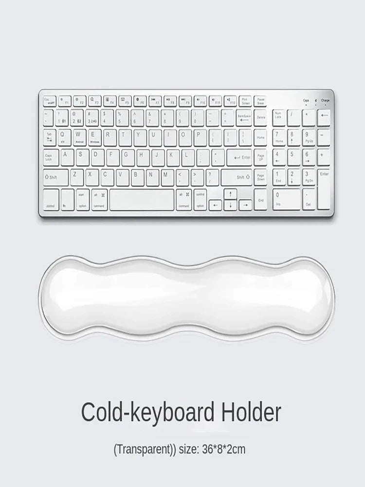 Ergonomic Mouse Pad with Wrist Rest Keyboard Rest Silicone Transparent Desktop Office Game Console Mouse Soft Wrist Rest