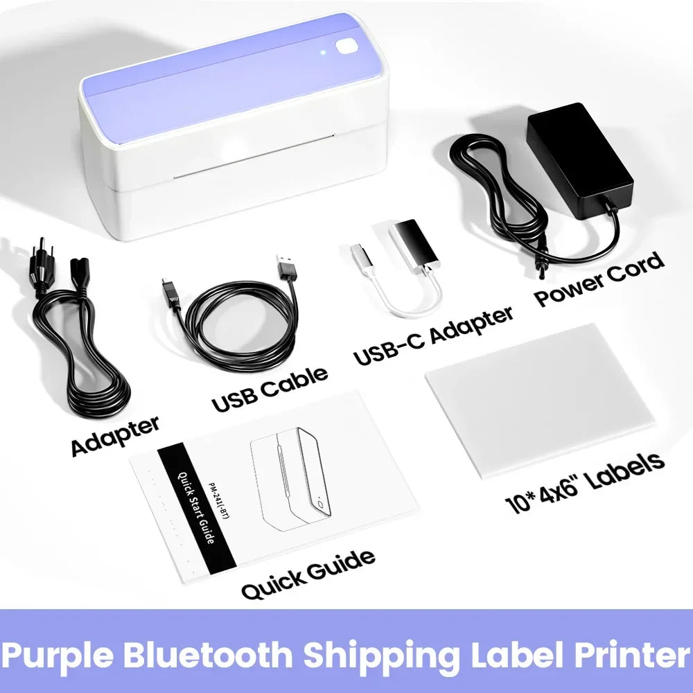 241 Bluetooth Thermal Label Printer Wireless Small Shipping Label Printer 4X6 Compatible with iPhone Android Mac Window