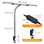 3/2/1-head Eye Caring Architect Lamp with Clamp Computer Monitor Flexible Gooseneck Colour-adjustable Table Lamp for Home Office