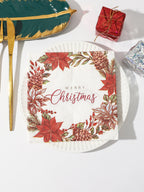 Christmas Party Napkins Disposable Dinner Serviettes Santa Claus Christmas Tree Gifts Flower Element Style Art Decoupage Napkins