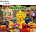 Cartoon Sesames Streets Birthday Party Supplies Kids Disposable Tableware Cup Plate Napkin Tablecloth Balloon Banner Decoration